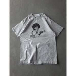 Vintage 2000s Y2K Bob Ross Happy Trees Painter Grey Cotton T-shirt L